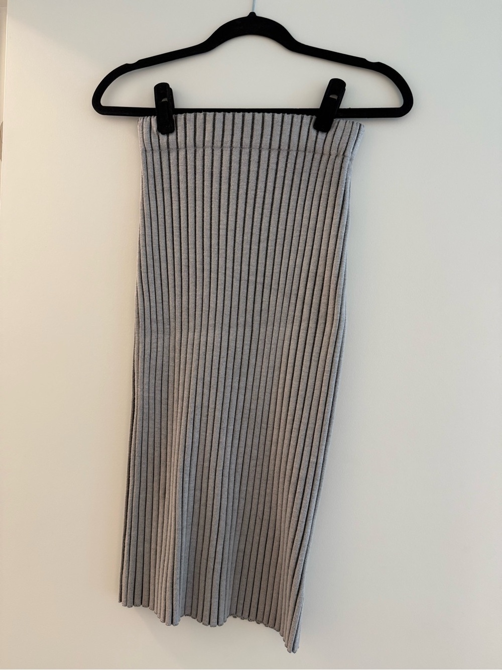 Vintage Ribbed Maxi Skirt - Gray